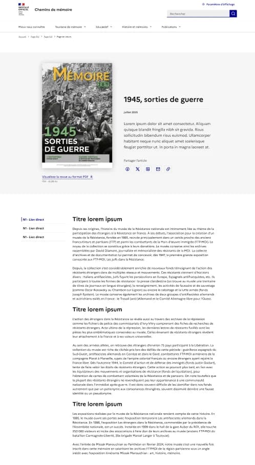 Page d’un numéro de la revue